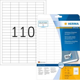 HERMA Removable labels A4, 38,1 x 12,7 mm, white