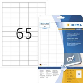 HERMA Removable labels A4, 38,1 x 21,2 mm, white