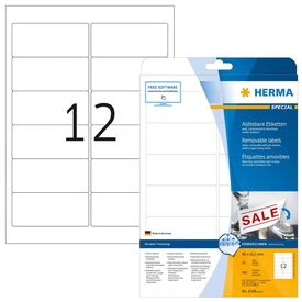 HERMA Removable labels A4, 96 x 42,3 mm, white