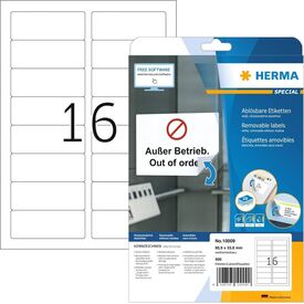 HERMA Special Paper matte removable selfadhesive white 10009