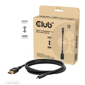 CLUB3D CAC-1563, 2 m, USB Type-C, DisplayPort, Male, Male, Straight