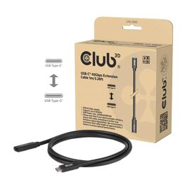 CLUB3D USB-C 40Gbps Extension Cable 1m USB C, USB C, Black