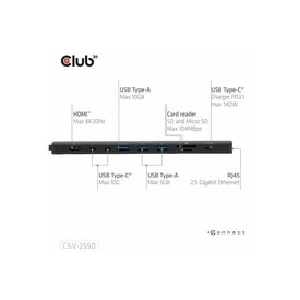 Club 3D 10in1 Docking station for desktop, laptop CSV2550