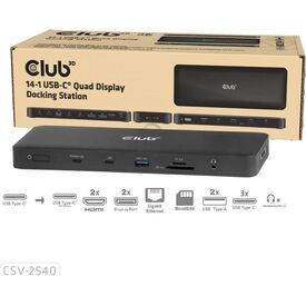 Club 3D 14-in-1 Quad-Display-Dockingstation, USB-C 3.1