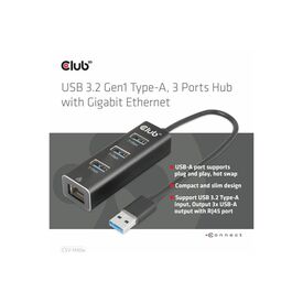 Club 3D CSV1430A Hub 3 x USB 3.2 Gen1 + 1 x CSV1430A