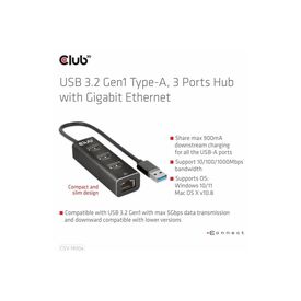Club 3D CSV1430A Hub 3 x USB 3.2 Gen1 + 1 x CSV1430A