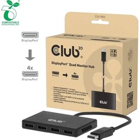 Club 3D MST-Hub DisplayPort to 4x DisplayPort