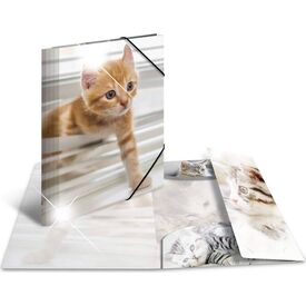 HERMAElasticated folder glossy animals A4 PP cats
