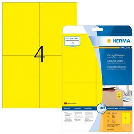 HERMA Coloured labels A4, 105 x 148 mm, yellow,