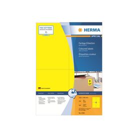HERMA Coloured labels A4, 105 x 148 mm, yellow, permanent adhesion