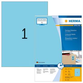 HERMA Coloured labels A4, 210 x 297 mm, blue,