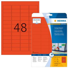 HERMA Coloured labels A4, 45,7 x 21,2 mm, red,