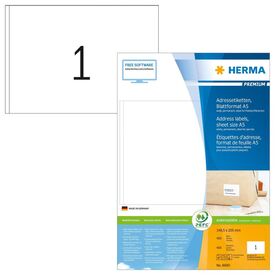 HERMA PREMIUM address labels A5, 148,5 x 205 mm, white,