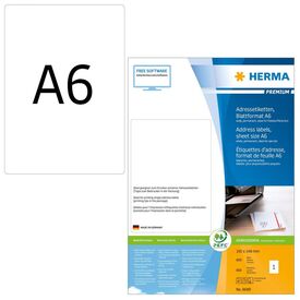 HERMA PREMIUM address labels A6, 105 x 148 mm, white