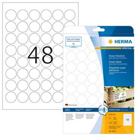 HERMA Power labels, with strong adhesion A4,  30 mm, made of paper