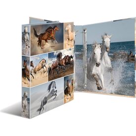 HERMA Ring binder A4 cardboard 4D horses