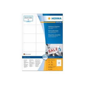 Removable labels A4, 63,5 x 46,6 mm, white