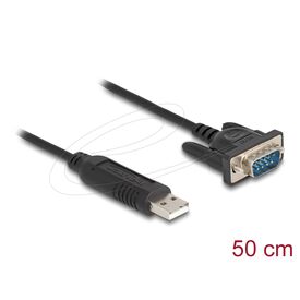 Delock USB serial cable USB (M) to DB9 (M) screwable 50 66461