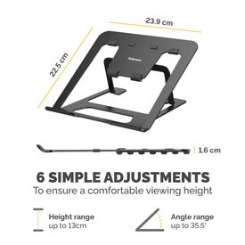Fellowes Alumia Portable Laptop Stand Black 15"