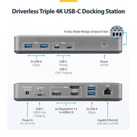 StarTech Triple-Monitor USB-C Dock 100W PD