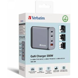 Verbatim Power adapter GaN AC 100240 V 200 Watt output 32204
