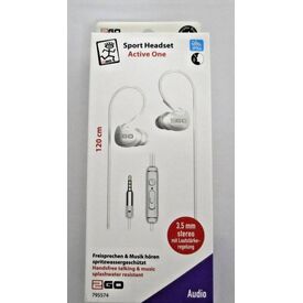 2GO Active 1 In-Ear Sport Headset 3.5mm White