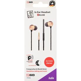 2GO In-Ear Stereo Headset Deluxe 3.5mm Black Gold