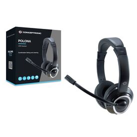 Conceptronic POLONA Stereo USB Headset Black