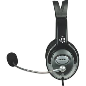 Manhattan Classic Stereo Headset 3.5mm Mic Black