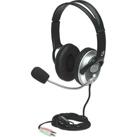 Manhattan Classic Stereo Headset 3.5mm Mic Black