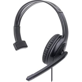 Manhattan Mono USB Headset USB-A Mic Black