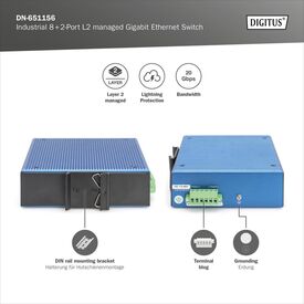 Digitus DN-651156 Industrial L2 Managed Switch DIN Rail