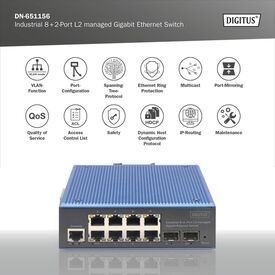 Digitus DN-651156 Industrial L2 Managed Switch DIN Rail