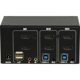 Inter-Tech AS-22HUS HDMI 2-Port KVM Switch Black
