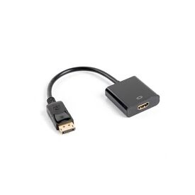 Lanberg AD-0009-BK 0.1 m DisplayPort to HDMI Adapter Cable Black
