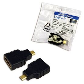 LogiLink HDMI Adapter HDMI Female to Micro HDMI Type D Male Black