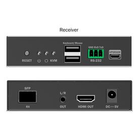 DIGITUS HDMI Fiber IP Receiver 4K/60Hz schwarz / Cable / Digital/Display/Video / KVM / 300 m / Fiber Optic | DS-55349