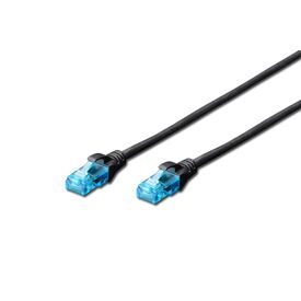 DIGITUS CAT 5e U/UTP Patch Cord 0.5 m Black RJ45 to RJ45