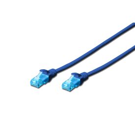 DIGITUS CAT 5e U/UTP Patch Cord 0.5 m Blue RJ45 to RJ45
