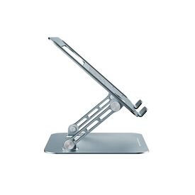 Conceptronic Foldable Laptop Stand, Adjustable Height Single monitor mount Storage Grey
