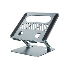 Conceptronic Foldable Laptop Stand, Adjustable Height Single monitor mount Storage Grey