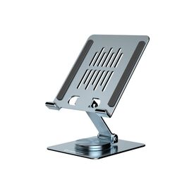Conceptronic THANA09G Foldable Swivel Tablet Stand, 360° Rotating Base, Adjustable Height Grey