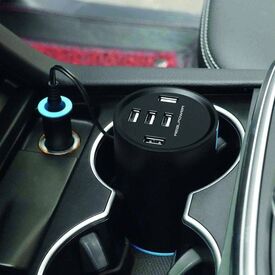 RealPower Tube 5 5-Port USB Car Charger | 50W | Black