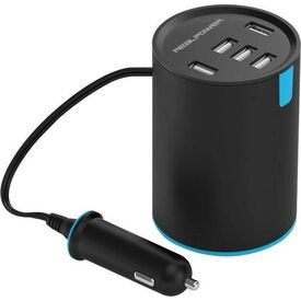 RealPower Tube 5 5-Port USB Car Charger | 50W | Black