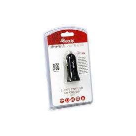 equip 2-Port 12W USB Car Charger | 2× USB-A | Black