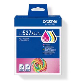 Brother LC527XLVAL High Yield Ink Cartridge Value Pack CMYK