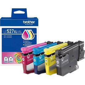 Brother LC527XLVAL High Yield Ink Cartridge Value Pack CMYK