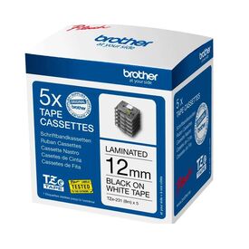 Brother TZe-231M5 P-touch Tape 12mm Black on White – 5 Pack