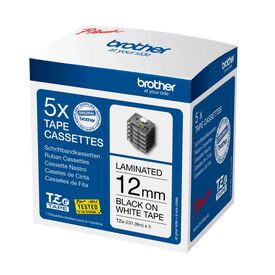 Brother TZe-231M5 P-touch Tape 12mm Black on White – 5 Pack