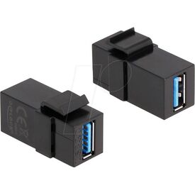 Delock Keystone Module USB 5 Gbps A Female to A Female Black
